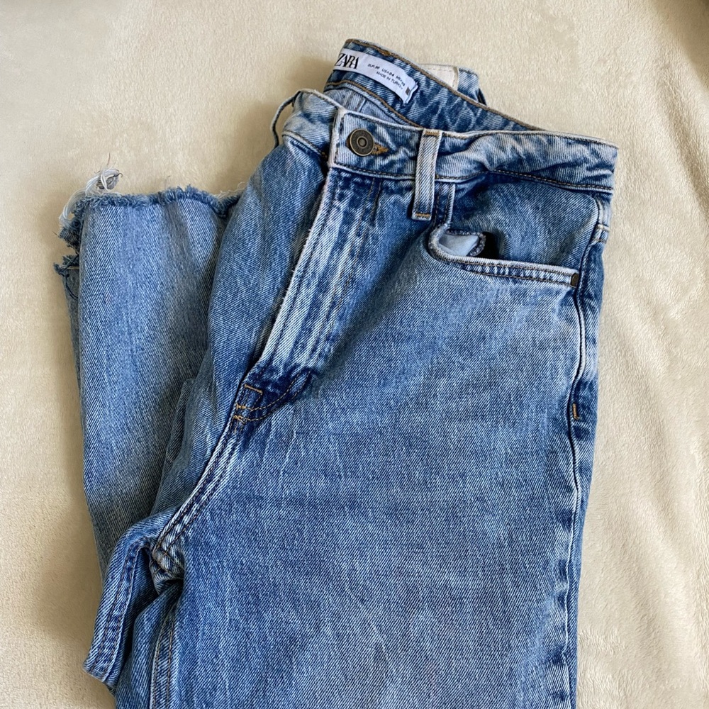 Zara Slim Flare Split Leg Jeans